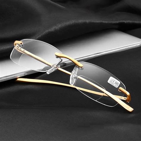 Unisex Ultra Light Retro Far And Near Use No Frame Reading Glasses Fashion Reading Glasses