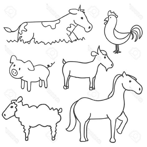 Images Of Farm Animals Drawing For Kids