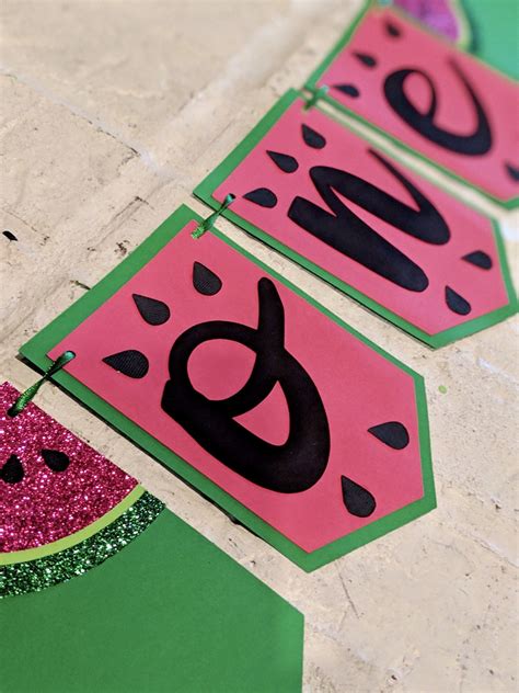One In A Melon Banner First Birthday Banner Watermelon Fruit