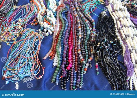 Colorful Charming Beads At Bazaar Stock Photo Image Of Plastic