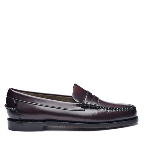 Mens Classic Dan Leather Loafer Brown Burgundy Mens Sebago Shoes