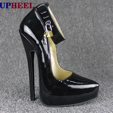Upheel Appr18cm Stiletto Heel Platform Patent Real Leather High Heel