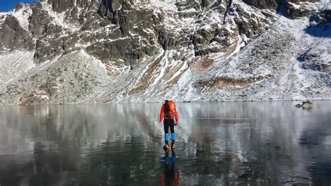 Slovakian Hikers Recorded A Stunning Footage Of Rare Frozen Lake As