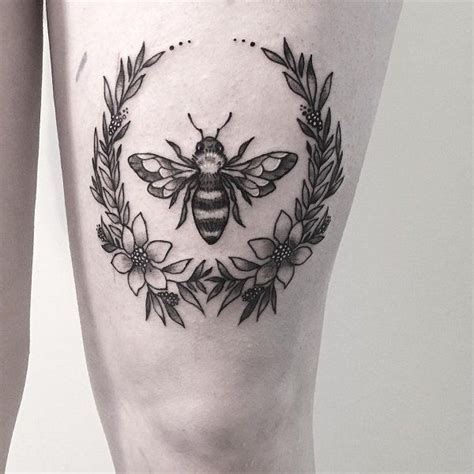 Important Ideas 37 Black And White Bee Tattoo Ideas