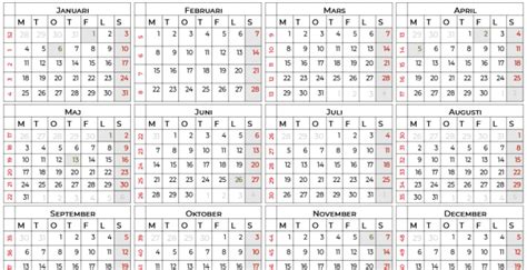 Kalender Veckor 2021 Calendarena