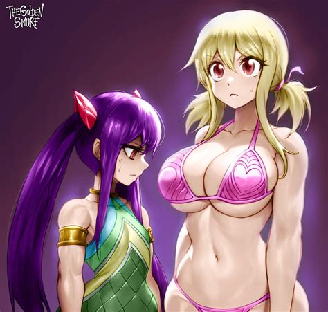 Rule 34 2girls Alternate Breast Size Bikini Blonde Hair Breast Envy Color Fairy Tail Female