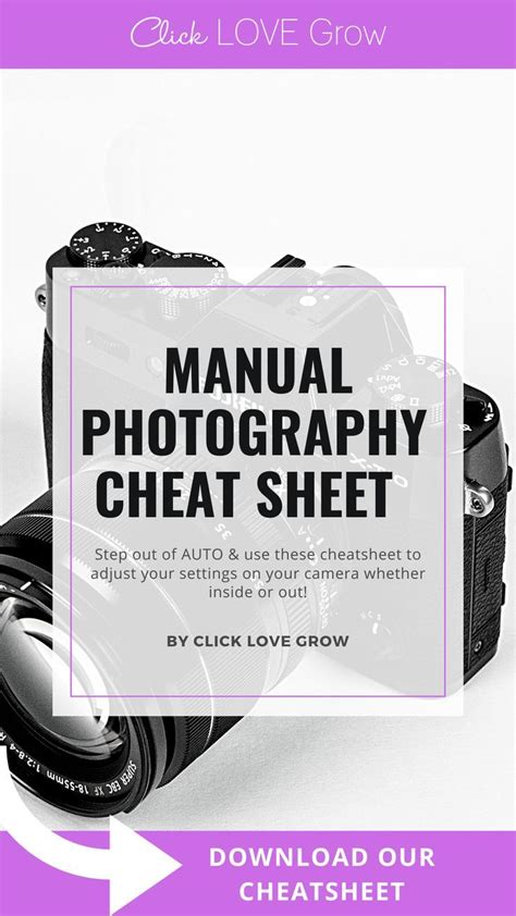Manual Mode Cheat Sheet For Beginners Manual Photography Teach