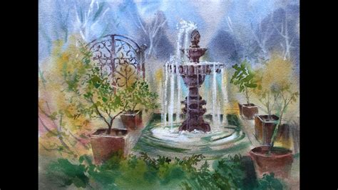 Fountain In Watercolor Youtube