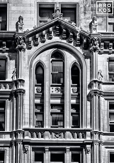 Trinity Building Facade Framed Black And White Photograph By Andrew Prokos
