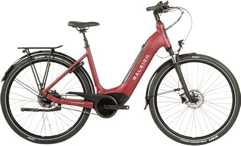 Raleigh Motus Tour Step Through Electric Bike With Hub Gears In Red