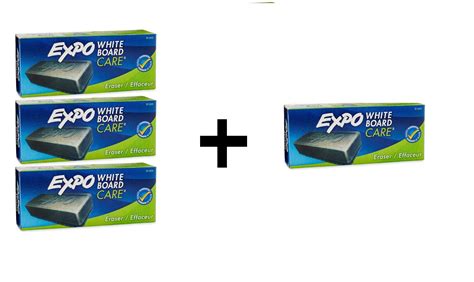 Expo Block Eraser 81505 Dry Erase Whiteboard Board Eraser 4 Pack