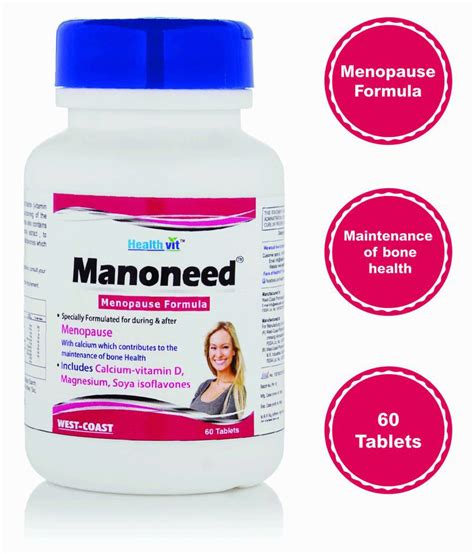 Best vitamin supplements for menopause. HealthVit Manoneed Menopause Formula For Women 60 no.s ...