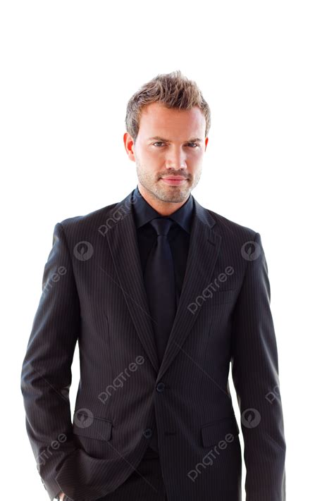 Attractive Businessman Looking At The Camera Business Man Laptop