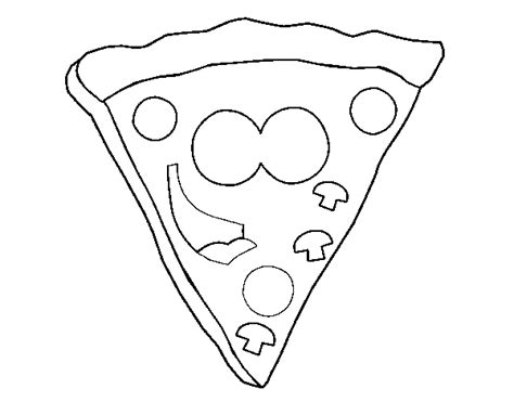 Dibujo De Pizza Feliz Para Colorear