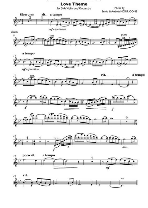 Violin Part From Cinema Paradiso Love Theme For Solo Violin And