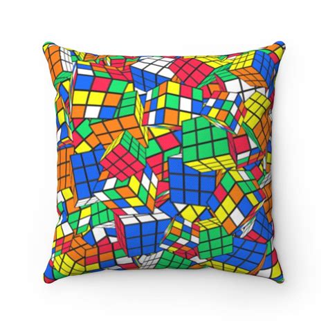 Pile Of Cubes Rubiks Cube Pillow Square Throw Pillow Etsy Uk