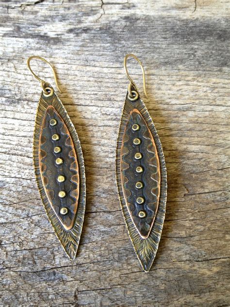 Orecchini Scudo Tribale Etsy Shield Earrings Metalwork Jewelry