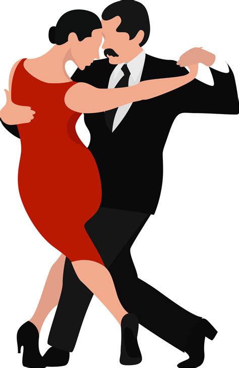 Man And Woman Dancing Tango Illustration Vector On White Background