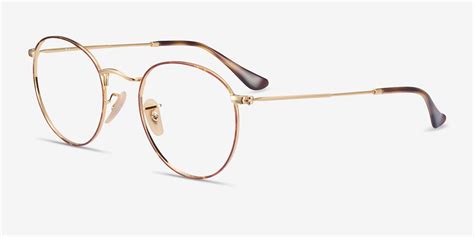 Ray Ban Rb3447v Round Tortoise And Gold Frame Eyeglasses Eyebuydirect