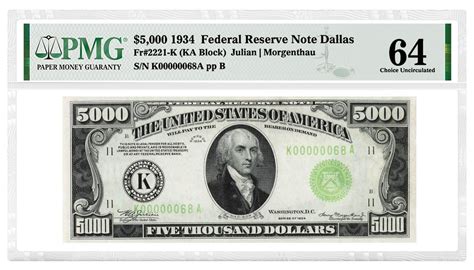 Pmg Certified 5000 Federal Reserve Note Expected To Sell For Six