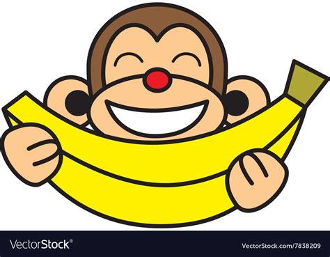 Banana Monkey Royalty Free Vector Image Vectorstock