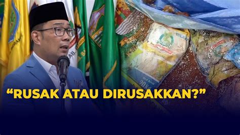 Ridwan Kamil Pertanyakan Temuan Bansos Presiden Dikubur Rusaknya Di Mana Awal Tengah Akhir