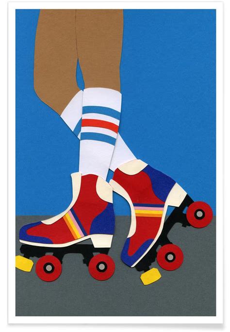 70s Roller Skate Girl Poster Juniqe