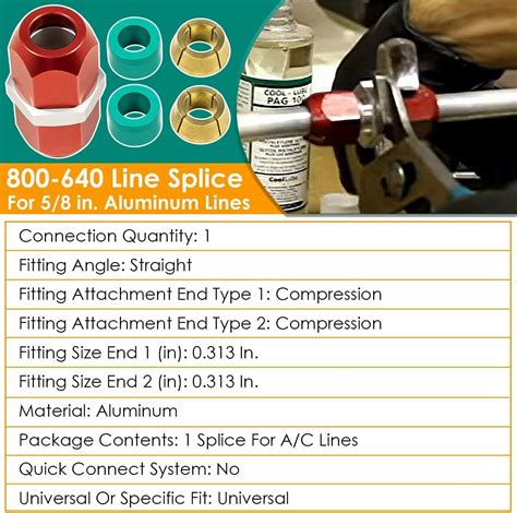 5pc Ac Line Splice Connector Splicer Coupler Repair Kit For 516