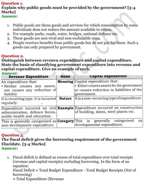 Ncert Solutions For Class 12 Macro Economics Chapter 8 Government