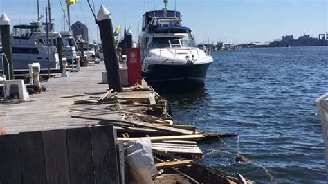 Passenger Ship Collides Into Pier In Fells Point Wbff