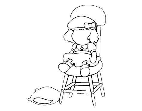 Seated Doll Coloring Page