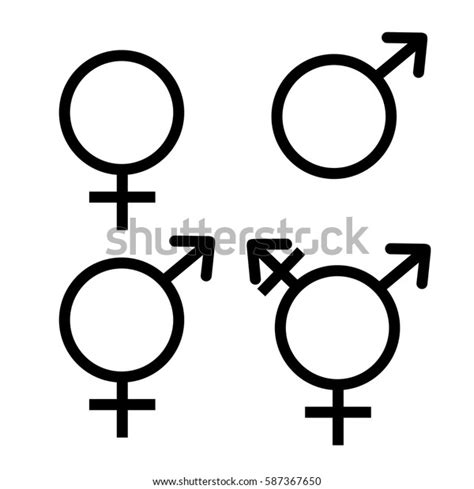 Unisex Symbol Icon Collection Male Female Stock Vector Royalty Free