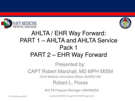 Ppt Ahlta Ehr Way Forward Part 1 Ahlta And Ahlta Service Pack 1