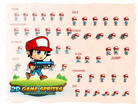Boy George 2d Game Character Sprites Gamedev Market
