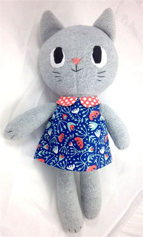 Kitty Kitten Cat Rag Doll Sewing Pattern Soft Toy Plushie Etsy Animaux En Tissu Coudre Des