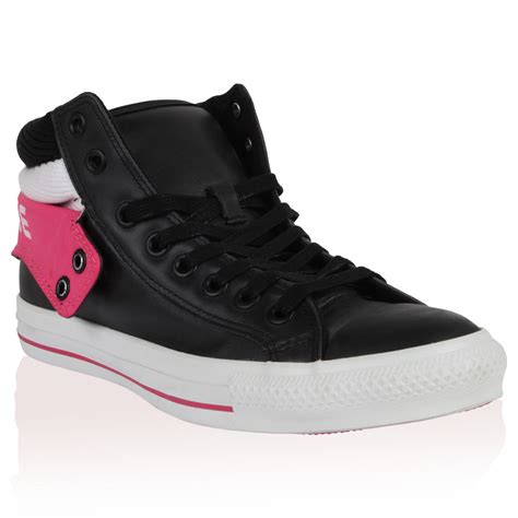 New Ladies Converse Ct Pc2 Mid Ankle Boots Womens Black Pink Trainers