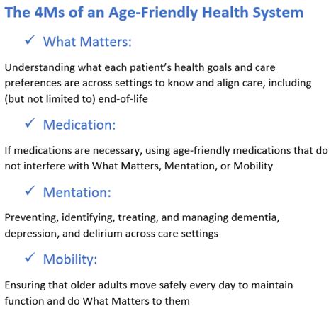 Discovering The 4ms A Framework For Creating Age Friendly Health Systems