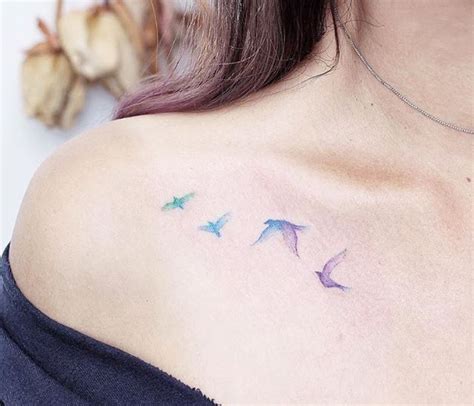 13 Stunning Flying Bird Tattoo Collarbone Image Hd
