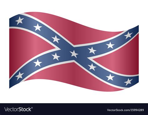 Confederate Rebel Flag Waving On White Background Vector Image