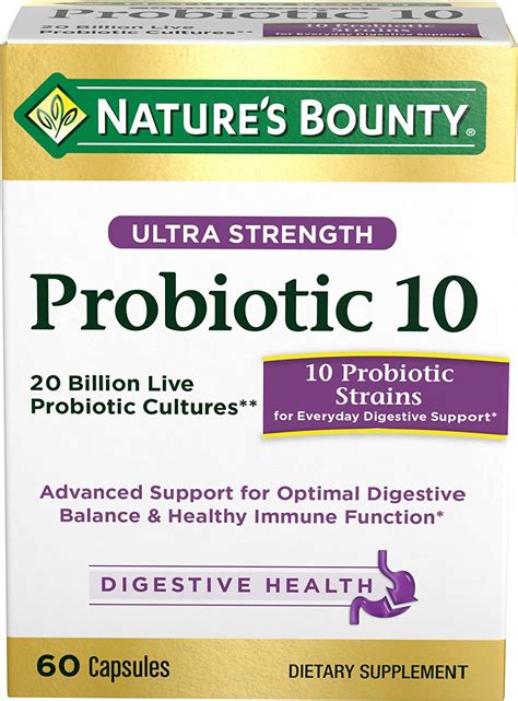 Regular intake of probiotics supports gastrointestinal health and immune system function.* fos assists in healthy growth of acidophilus and bifidus organisms.* selected to be resistant to gastric acid. Nature's Bounty Ultra Probiotic 10 Review & Expert ...