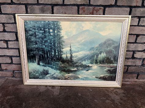 Robert Wood Framed Print Mountain Stream Vintage Framed Art Vintage