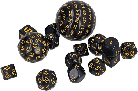 Yinuoday Polyhedral Dice Polyhedral Dice Set 15pcs D3‑d100