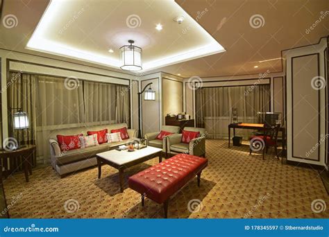 Large Spacious Luxury Hotel Suite Living Room With Comfort And Style