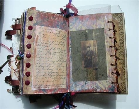 Altered Book Mixed Media Journal Antique Imagery Etsy Art Journal