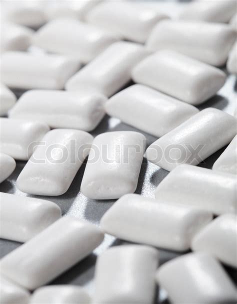 Rectangular White Chewing Gum On Grey Stock Image Colourbox