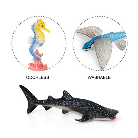 Volnau 7pcs Indian Ocean Animal Figurines Sea Creature Toys Sea Shark