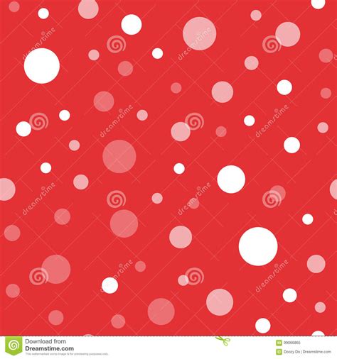 White Polka Dots Seamless Pattern On Red Stock Vector Illustration