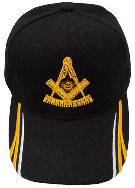 Past Master Mason Hat Black Baseball Cap With Masonic Emblem Lodge