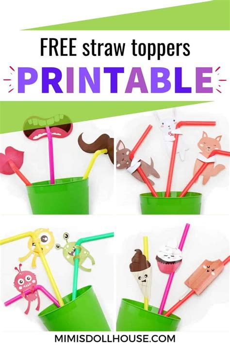 Fun Themed Diy Straw Toppers Mimis Dollhouse