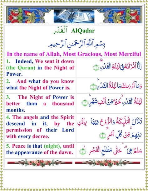 Surah ini juga menjelaskan malam keberkahan di bulan ramadan yang sering disebut. Read Surah Al Qadar With English Translation at quran-o ...